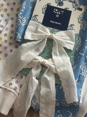 Target x Roller Rabbit White Lace Hair Bows set of two